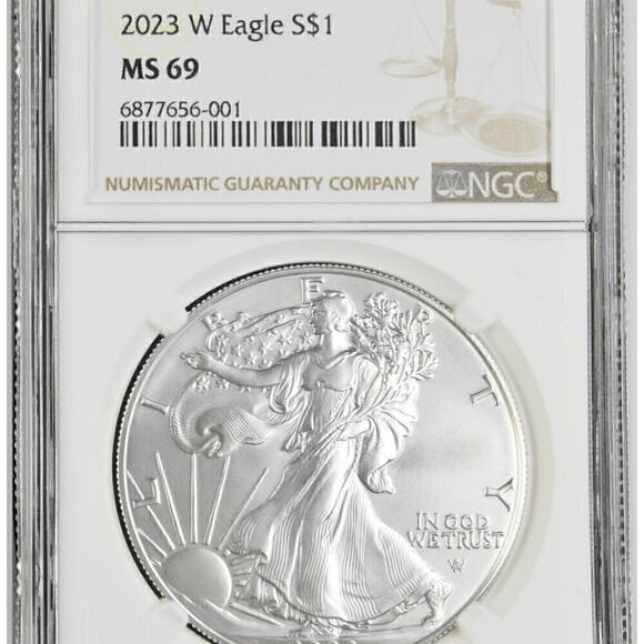 2023 W Burnished Silver Eagle NGC MS69 w/ Box & COA Fine Silver Coin - Picture 8 of 13